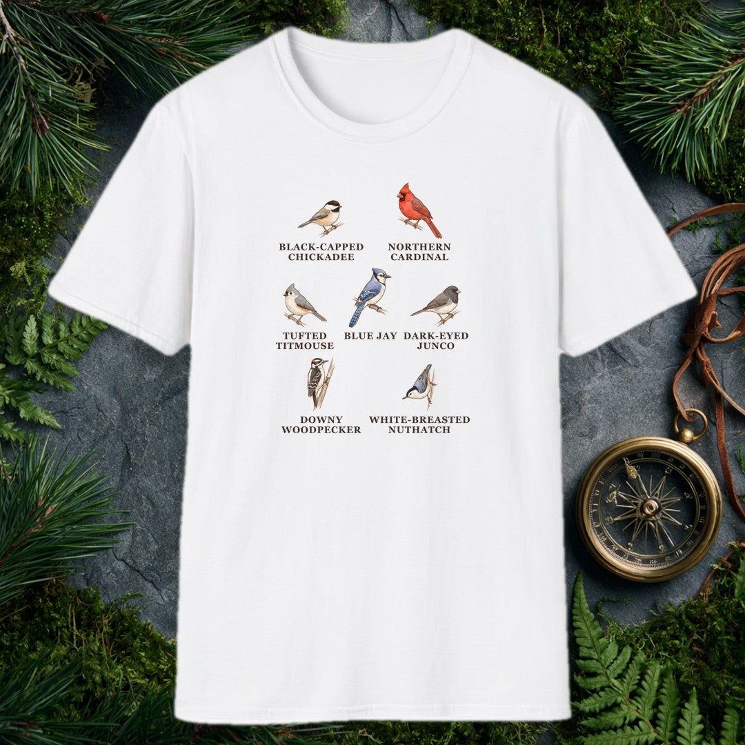 Backyard Winter Birds tee, White