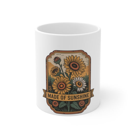 Wildflower Country, by the Cupful Hand-drawn botanicals with a soft vintage texture, wrapped around a classic 11oz ceramic mug. A little meadow for the morning…